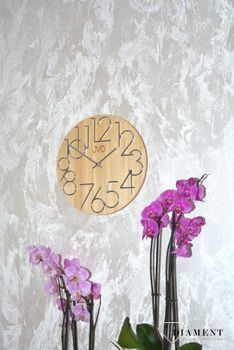 Zegar ścienny okrągły drewniany JVD dąb, zegar na ścianę drewniany (6).JPG