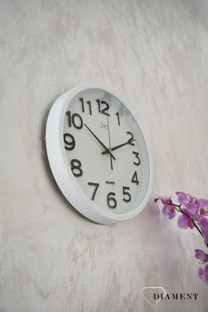 Zegar na ścianę do pokoju biały JVD ✓Zegary ścienne✓Zegar ścienny do salonu do zegary do biura ✓Nowoczesne zegary✓ (7).JPG