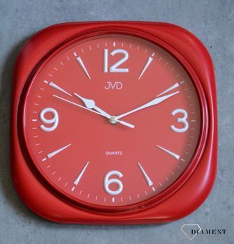 Zegar na ścianę do pokoju czerwony JVD HX2444.3. ✓Zegary ścienne✓ Zegar ścienny do salonu do zegary do biura  (1).JPG