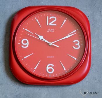 Zegar na ścianę do pokoju czerwony JVD HX2444.3. ✓Zegary ścienne✓ Zegar ścienny do salonu do zegary do biura  (3).JPG