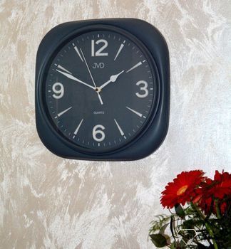 Zegar na ścianę do pokoju ciemno szary JVD  ✓Zegary ścienne✓ Zegar ścienny do salonu do zegary do biura (2).JPG