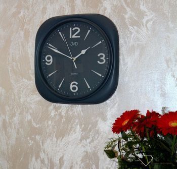 Zegar na ścianę do pokoju ciemno szary JVD  ✓Zegary ścienne✓ Zegar ścienny do salonu do zegary do biura (5).JPG