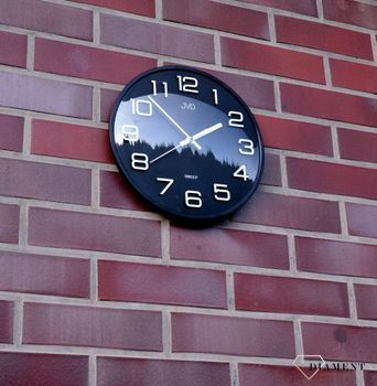 Zegar na ścianę do pokoju Czarny JVD wypukłe szkło HX2472 (1).JPG