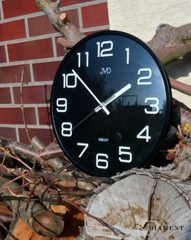Zegar na ścianę do pokoju Czarny JVD wypukłe szkło HX2472 (2).JPG