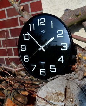 Zegar na ścianę do pokoju Czarny JVD wypukłe szkło HX2472 (3).JPG
