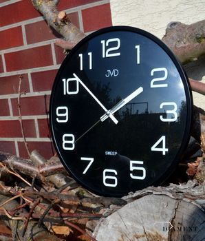 Zegar na ścianę do pokoju Czarny JVD wypukłe szkło HX2472 (4).JPG