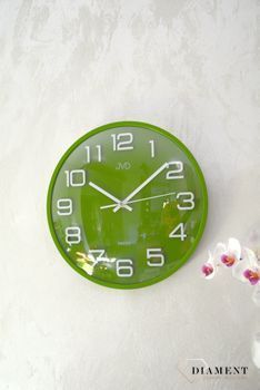 Zegar ścienny zielony z białymi cyframi JVD.✓Zegary ścienne, zielone zegary, zegary do pokoju dziecięcego, zegary dla dzieci, zegary na ścianę (1).JPG