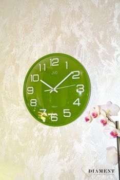 Zegar ścienny zielony z białymi cyframi JVD.✓Zegary ścienne, zielone zegary, zegary do pokoju dziecięcego, zegary dla dzieci, zegary na ścianę (3).JPG