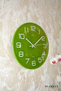 Zegar ścienny zielony z białymi cyframi JVD.✓Zegary ścienne, zielone zegary, zegary do pokoju dziecięcego, zegary dla dzieci, zegary na ścianę (4).JPG