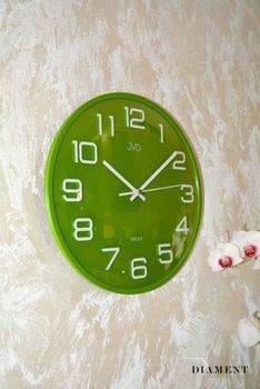 Zegar ścienny zielony z białymi cyframi JVD.✓Zegary ścienne, zielone zegary, zegary do pokoju dziecięcego, zegary dla dzieci, zegary na ścianę (5).JPG