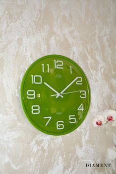 Zegar ścienny zielony z białymi cyframi JVD.✓Zegary ścienne, zielone zegary, zegary do pokoju dziecięcego, zegary dla dzieci, zegary na ścianę (6).JPG