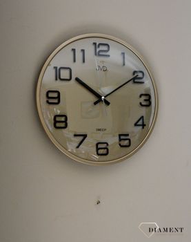 Zegar na ścianę do pokoju złoty JVD wypukłe szkło HX2472 (1).JPG