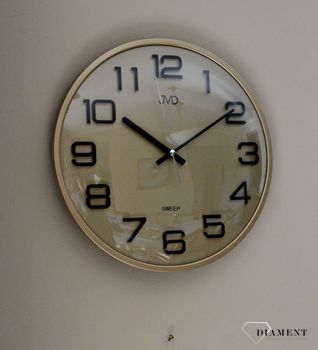 Zegar na ścianę do pokoju złoty JVD wypukłe szkło HX2472 (2).JPG