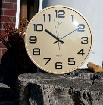 Zegar na ścianę do pokoju złoty JVD wypukłe szkło HX2472 (4).JPG