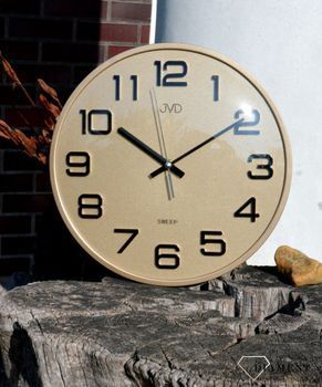 Zegar na ścianę do pokoju złoty JVD wypukłe szkło HX2472 (5).JPG