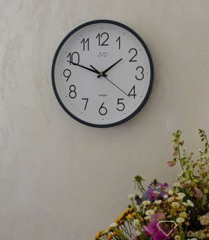 Zegar ścienny szary płynący sekundnik JVD HX2487.3  Nowoczesny zegar grafitowy z cyframi arabskimi (2).JPG
