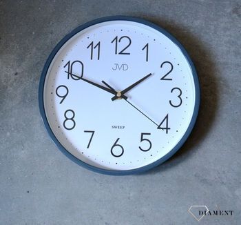 Zegar ścienny szary płynący sekundnik JVD HX2487.3  Nowoczesny zegar grafitowy z cyframi arabskimi (5).JPG