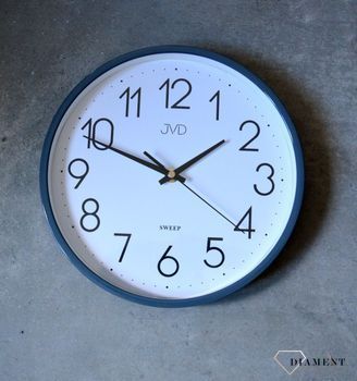 Zegar ścienny szary płynący sekundnik JVD HX2487.3  Nowoczesny zegar grafitowy z cyframi arabskimi (6).JPG
