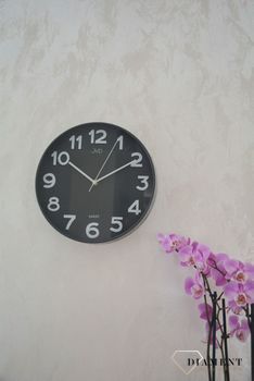 Zegar na ścianę JVD szary HX9229.2 ✅ Zegar na ścianę w okrągłym kształcie w kolorze szarym ✅ Zegar ścienny zasilany za pomocą baterii ✅ (4).JPG