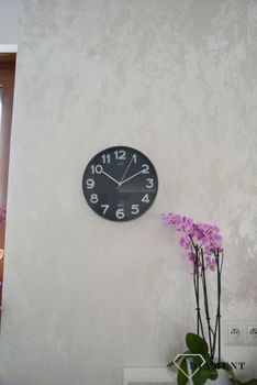 Zegar na ścianę JVD szary HX9229.2 ✅ Zegar na ścianę w okrągłym kształcie w kolorze szarym ✅ Zegar ścienny zasilany za pomocą baterii ✅ (7).JPG