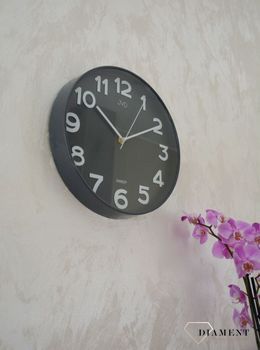 Zegar na ścianę JVD szary HX9229.2 ✅ Zegar na ścianę w okrągłym kształcie w kolorze szarym ✅ Zegar ścienny zasilany za pomocą baterii ✅ (8).JPG