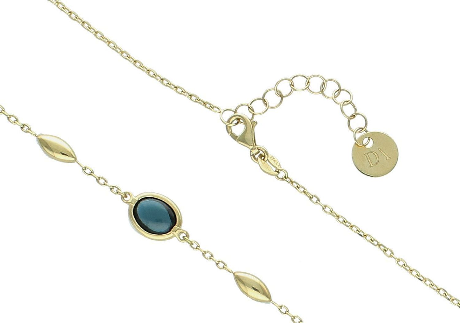 Naszyjnik złoty topaz LB pr 585, I0NUN13908 Złoty naszyjnik 585 celebrytka ozdobiony owalnymi kamieniami naturalnymi topazami. Niezwykły blask szlachetnego kruszcu zamknięty w wyjątkowej formie.1.jpg