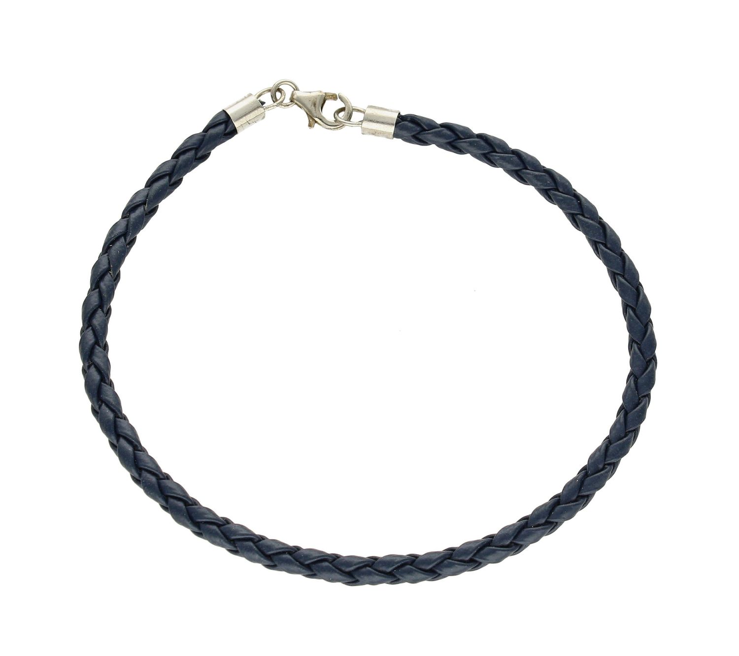 Bransoletka damska srebrna do charmsów pleciona na rzemyku Granatowa IBNN236. Bransoletka damska srebrna do charmsów pleciona na rzemyku Granatowa Bransoletka damska w kolorze granatowym, dopełni codzienną stylizacj (1).jpg