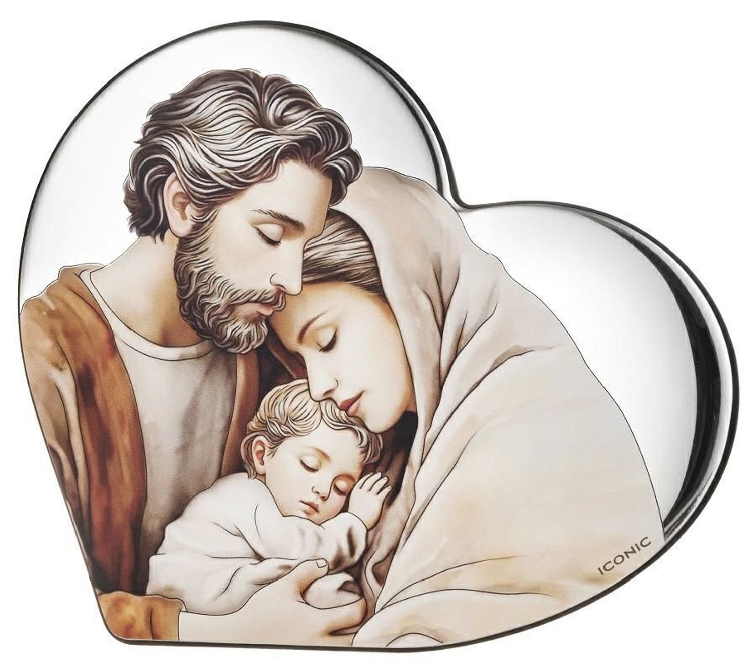 Obrazek Rodzina Święta kolorowy w kształcie serca 12x11 cm IC0061. obrazek Święta Rodzina, prezent na Chrzest, pami.jpg