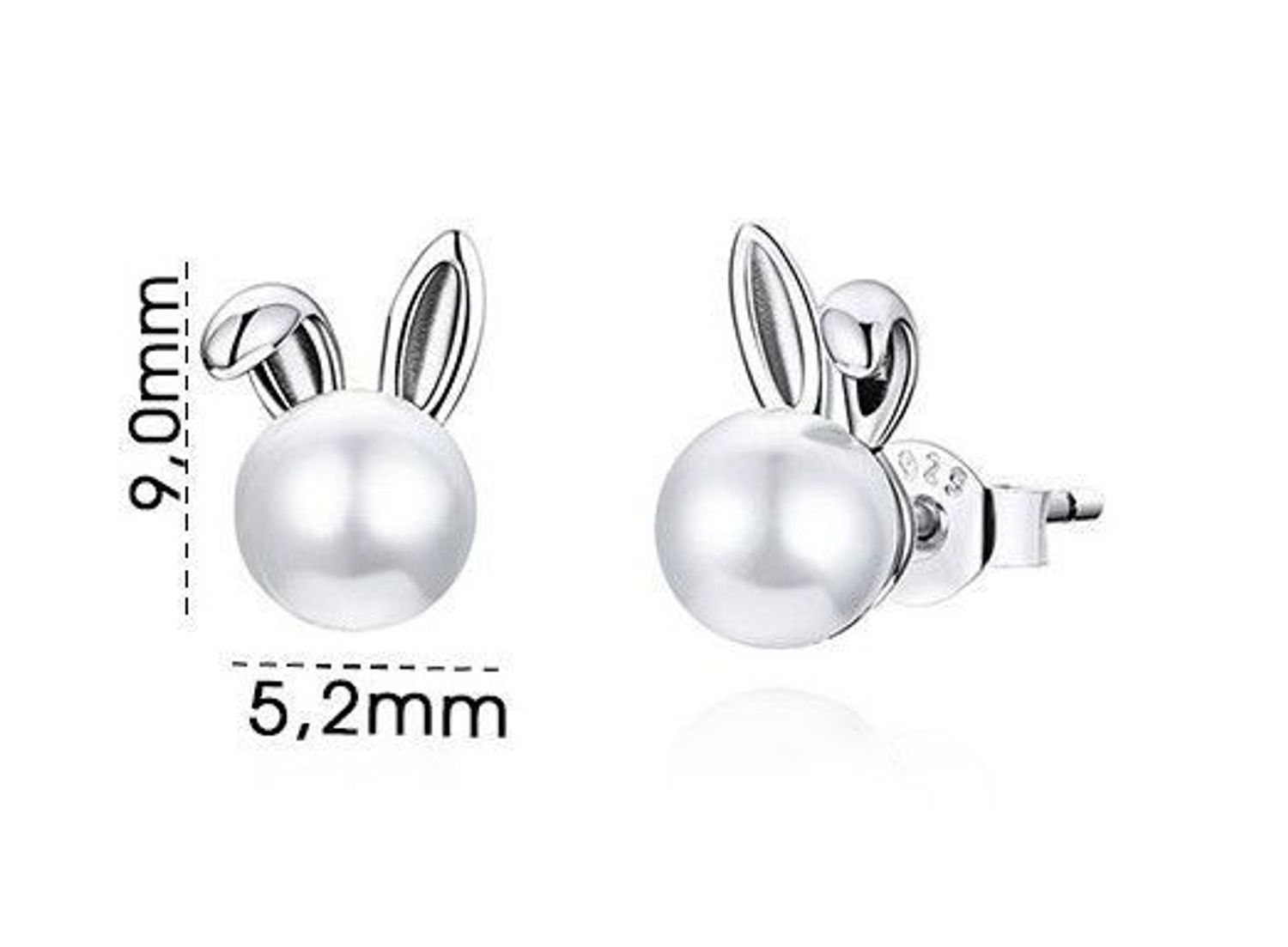 Srebrne kolczyki Ag 925 Uszy królika z perłą IM0250623KS (2).jpg