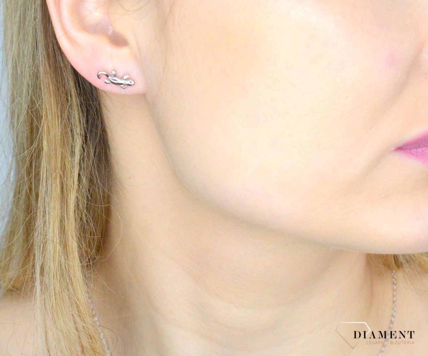 Srebrne kolczyki damskie 925 jaszczurki IM0290623KS.  Srebrne kolczyki damskie. Kolczyki w kształcie jaszczurek. Kolczyki jaszczurki na sztyft. Kolczyki srebrne wkrętki idealne na prezent..jpg