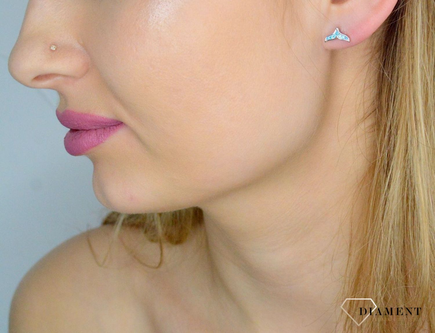 Srebrne kolczyki dziecięce 925 Rybi ogon z cyrkoniami IM0320623KS.jpg