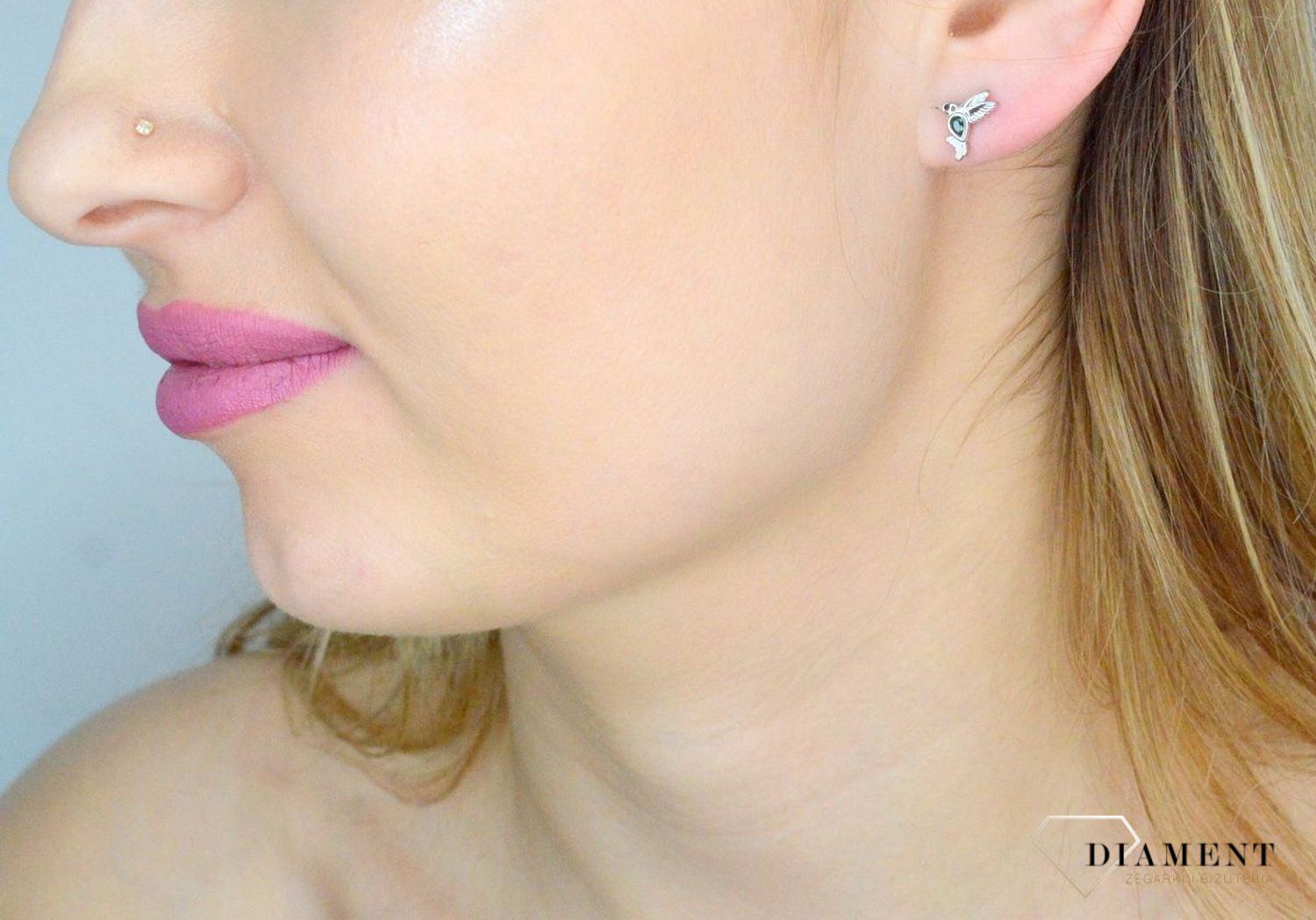 Srebrne kolczyki 925 kolibry z cyrkoniami IM0430623KS.jpg