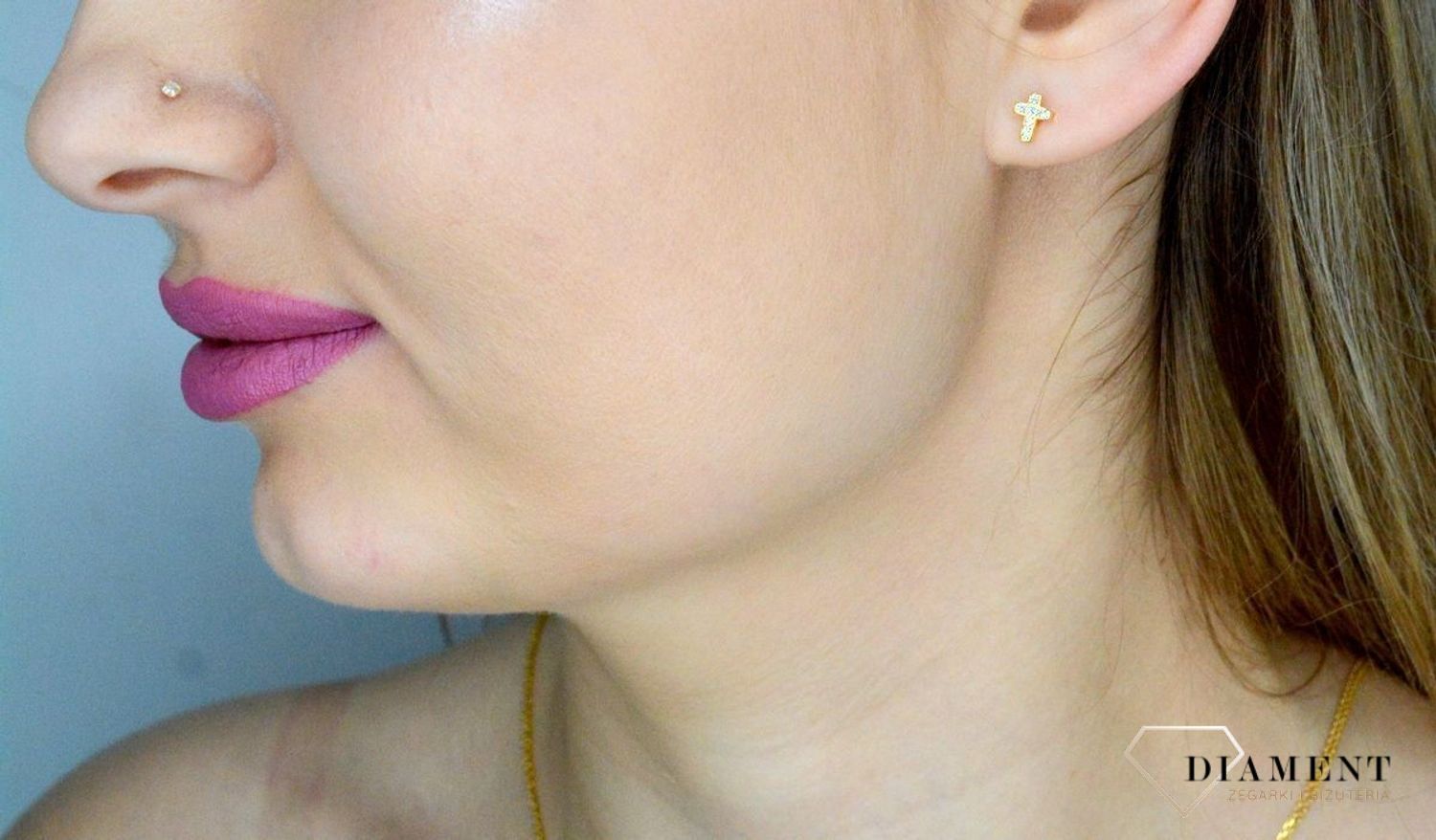 Srebrne kolczyki 925 pozłacane krzyżyki z cyrkoniami IMK0050923G. Srebrne kolczyki damskie. Kolczyki srebrne wkrętki. Kolczyki srebrne na sztyft w pozłoceniu. Kolczyki idealne na prezent. Kolczyki krzyżyki z cyrkoniami..jpg