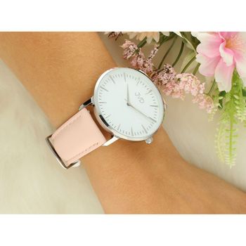 Zegarek damski JVD J-TS16 – biała tarcza, stalowa koperta 40 mm, skórzany pasek 20 mm, mechanizm Miyota, szkło mineralne, wodoszczelność 5 ATM. Subtelna elegancja na co dzień.44.jpg