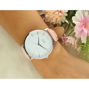 Zegarek damski JVD J-TS16 – biała tarcza, stalowa koperta 40 mm, skórzany pasek 20 mm, mechanizm Miyota, szkło mineralne, wodoszczelność 5 ATM. Subtelna elegancja na co dzień.55.jpg