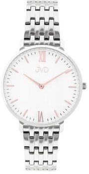 Damski zegarek JVD J‑TS30 z kopertą 36 mm w odcieniu różanego złota. Mechanizm Miyota, szkło hartowane, stalowa bransoleta, wodoszczelność 5 ATM. Stylowy i elegancki wybór na co dzień.1.jpg