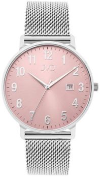 Zegarek damski JVD J-TS41 różowa tarcza stalowa mesh 40 mm (1).jpg