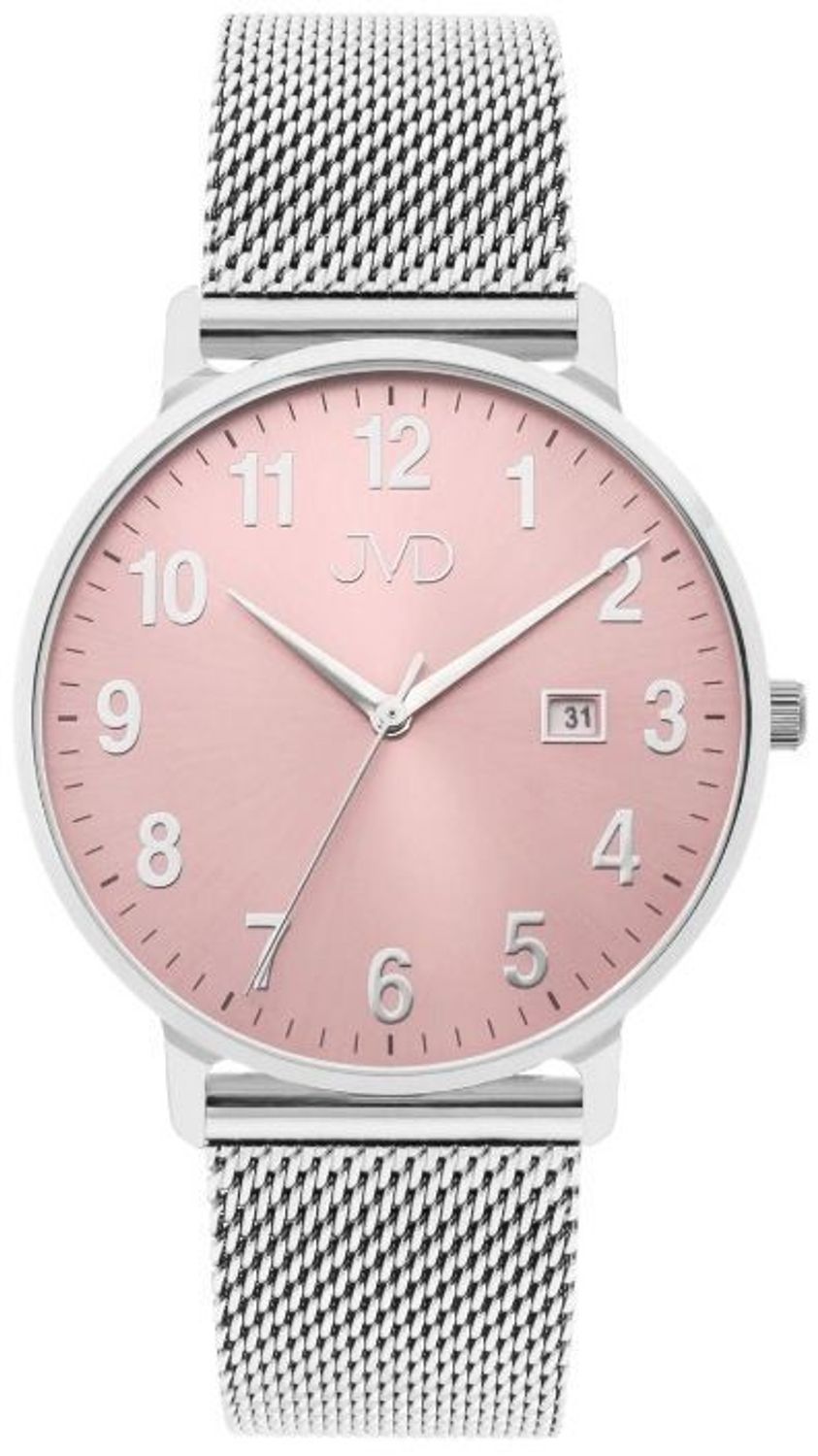 Zegarek damski JVD J-TS41 różowa tarcza stalowa mesh 40 mm (1).jpg
