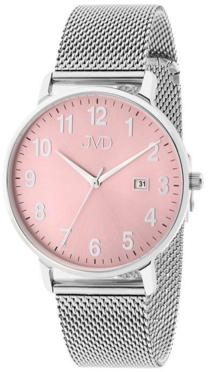 Zegarek damski JVD J-TS41 różowa tarcza stalowa mesh 40 mm (1).jpg