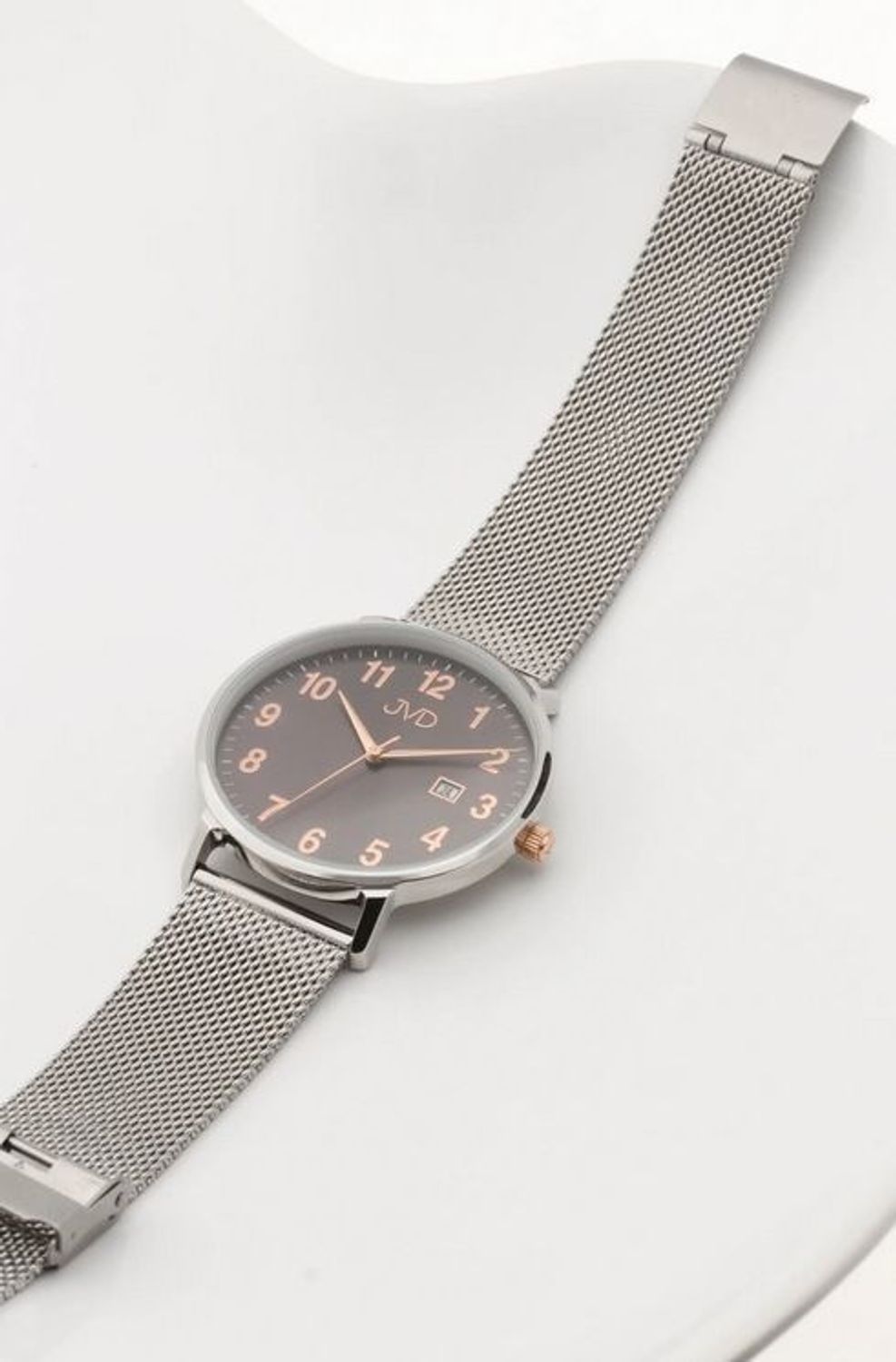 Zegarek JVD J-TS47 grafitowa tarcza datownik mesh stalowy 40 mm (1).jpg