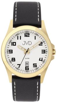 JVD J1041.48 – męski zegarek kwarcowy z japońskim mechanizmem Miyota, kopertą PVD złota, skórzanym paskiem, mineralnym szkłem hartowanym i wodoszczelnością 10 ATM.1.jpg