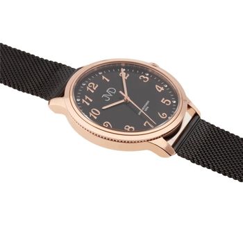 Zegarek damski JVD J1124.6 z czarną stalową kopertą IPBlack, szkłem mineralnym hartowanym i japońskim mechanizmem Miyota. Elegancki zegarek z mediolańskim paskiem, wodoszczelnością 1.jpg