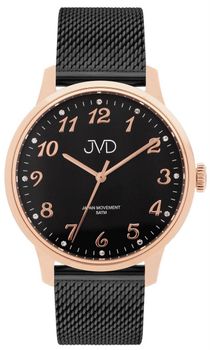 Zegarek damski JVD J1124.6 z czarną stalową kopertą IPBlack, szkłem mineralnym hartowanym i japońskim mechanizmem Miyota. Elegancki zegarek z mediolańskim paskiem, wodoszczelnością 5 ATM 5.jpg