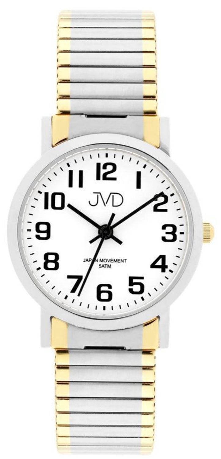Damski zegarek JVD J4012.7 – elegancki bicolor srebrno-złoty z białą tarczą.jpg