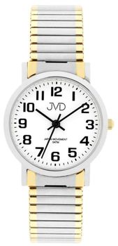 Damski zegarek JVD J4012.7 – elegancki bicolor srebrno-złoty z białą tarczą.jpg