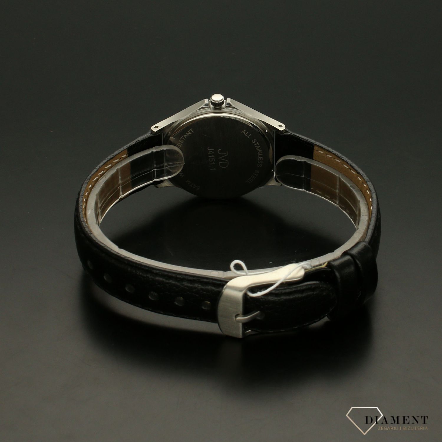 Zegarek damski JVD J4151.1 Klasyczny na czarnym pasku.jpg