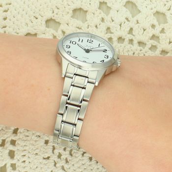 Srebrny zegarek damski Elegance Miyota 30 mm – stalowa bransoleta, luminescencyjne wskazówki (3).jpg