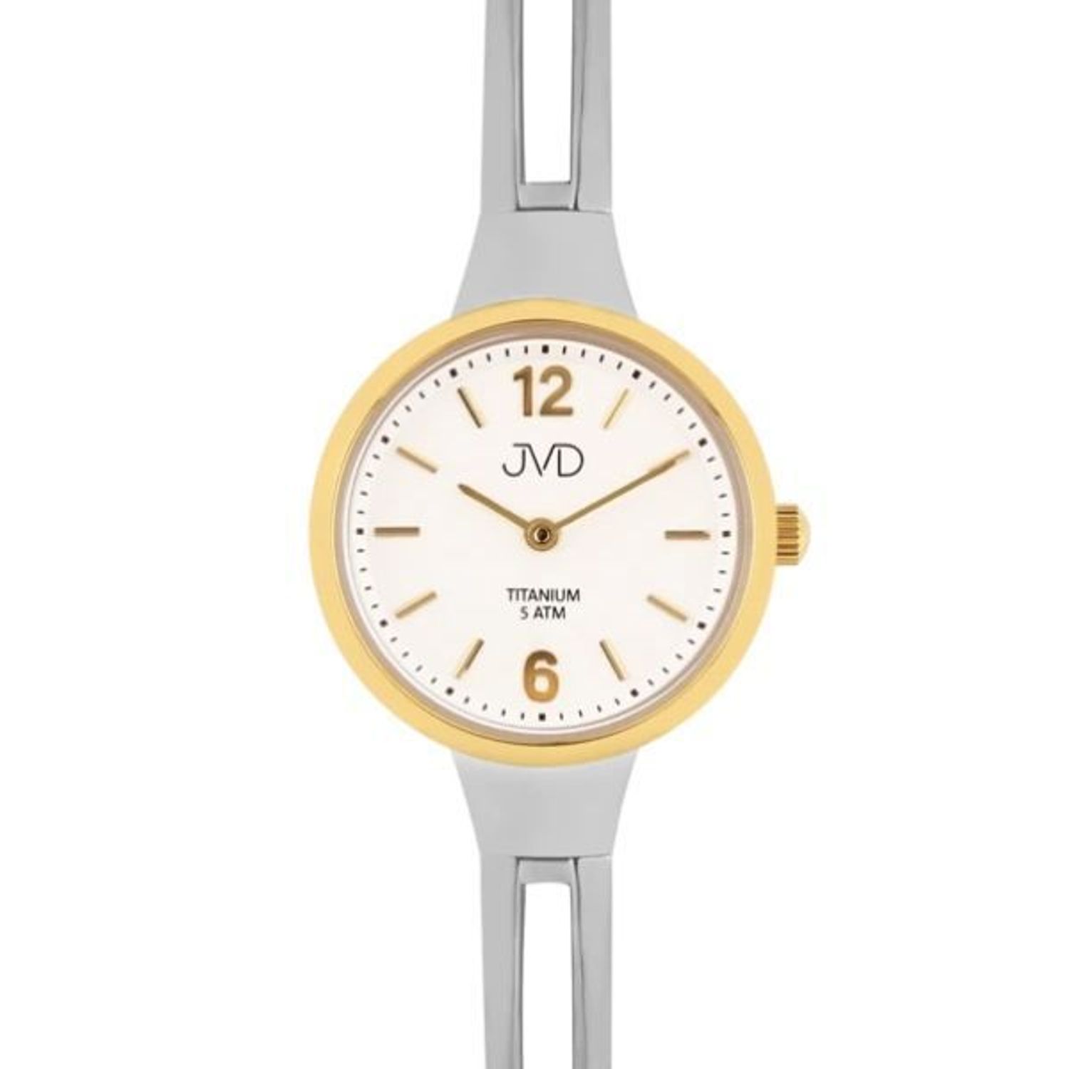 Zegarek damski srebrno-złoty JVD J5034.3 tytanowy – elegancki zegarek bikolor.jpg