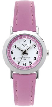 Zegarek dziewczęcy JVD J7179.5 z różowym paskiem i cyrkoniami. Wodoodporny 50 m, elegancki i wygodny. Idealny na prezent + grawer gratis!.jpg