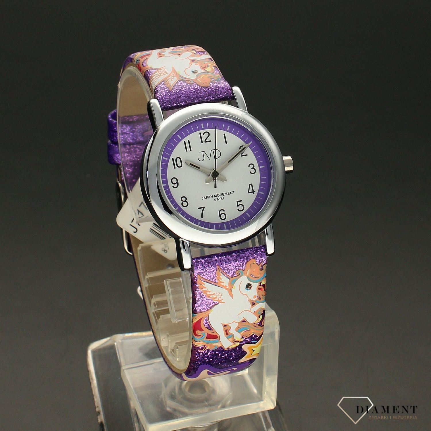 Zegarek dla dziecka JVD Fioletowe Jednorożce J7179.7.11.jpg